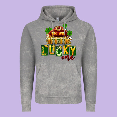 St Patricks Lucky One Vintage Hoodie Designed By Fadigitalartstudio