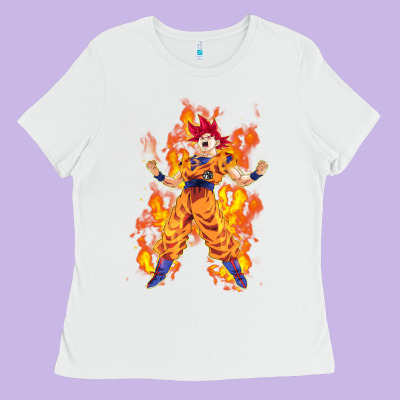 Goku Super Sayan Ladies Tee Designed By Artisfamous