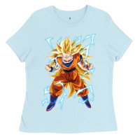 Baby Blue super saiyan Ladies Tee - artisFamous