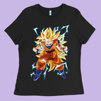 Super Saiyan Ladies Tee Designed By Artisfamous