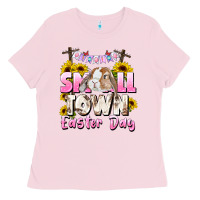Bubblegum Pink Small town Easter Day Ladies Tee - CowGirlArtShop