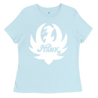 Baby Blue white and black hank art Ladies Tee - artisFamous