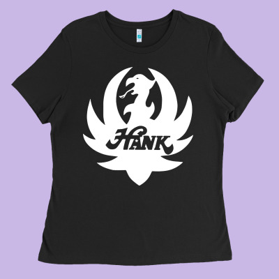 White And Black Hank Art Ladies Tee Designed By Artisfamous