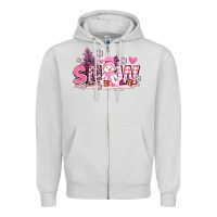 Dove Grey pink snowman and snow Zipper Hoodie - AdoDesignShop