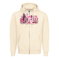 Sandshell pink snowman and snow Zipper Hoodie - AdoDesignShop