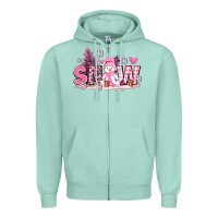 Seafoam pink snowman and snow Zipper Hoodie - AdoDesignShop