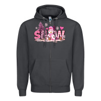 Smoke pink snowman and snow Zipper Hoodie - AdoDesignShop