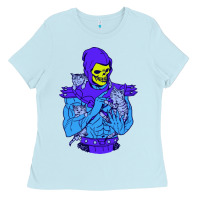 Baby Blue skeletor's cat premium scoop csic las Ladies Tee - artisFamous