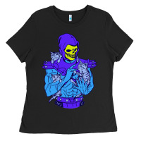 Black skeletor's cat premium scoop csic las Ladies Tee - artisFamous