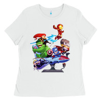 White superheroes Ladies Tee - artisFamous