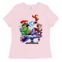 Bubblegum Pink superheroes Ladies Tee - artisFamous