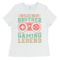 White SON BROTHER GAMING LEGEND Ladies Tee - artisFamous
