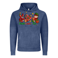 Vintage Denim Peace Love Elf Christmas Vintage Hoodie - BundleAndBundleShop