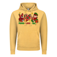 Vintage Mustard Peace Love Elf Christmas Vintage Hoodie - BundleAndBundleShop
