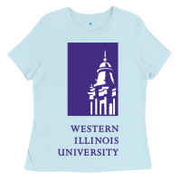 Baby Blue Western Illinois College Ladies Tee - artisFamous