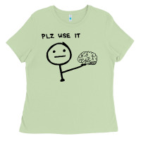 Matcha Plz Use It Text Graphic Ladies Tee - artisFamous