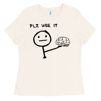 Bone Plz Use It Text Graphic Ladies Tee - artisFamous