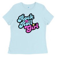Baby Blue rock n roll girl Ladies Tee - artisFamous