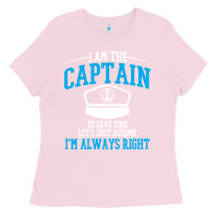 Bubblegum Pink captain funny boating sailing Ladies Tee - artisFamous