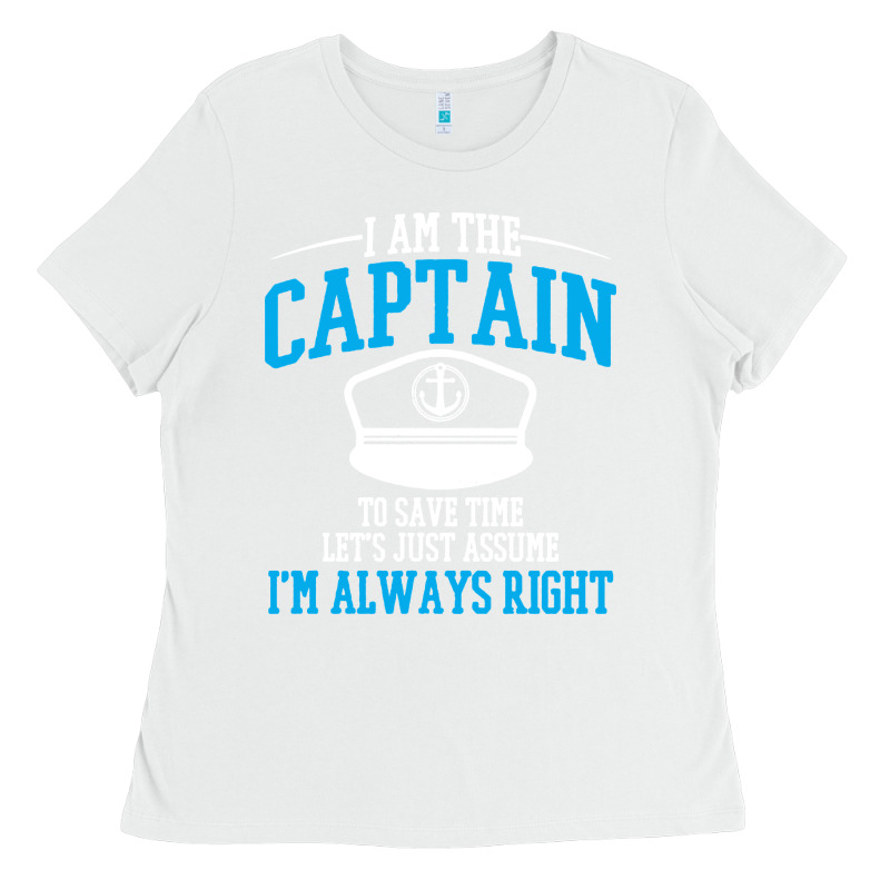 Captain Funny Boating Sailing Ladies Tee by artisFamous | Teevron