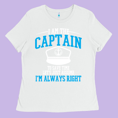 Captain Funny Boating Sailing Ladies Tee Designed By Artisfamous