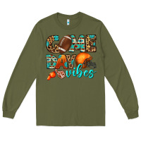 Army Green game day vibes Long Sleeve Tee - BundleAndBundleShop