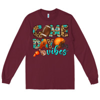 Burgundy game day vibes Long Sleeve Tee - BundleAndBundleShop
