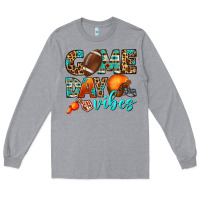 Heather Grey game day vibes Long Sleeve Tee - BundleAndBundleShop