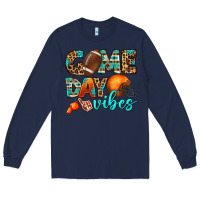 Navy game day vibes Long Sleeve Tee - BundleAndBundleShop