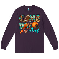 Plum game day vibes Long Sleeve Tee - BundleAndBundleShop