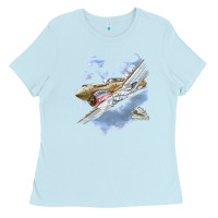 Baby Blue flying tigers Ladies Tee - artisFamous