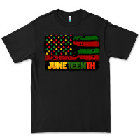 Black juneteenth american flag Premium Tee - CowGirlArtShop