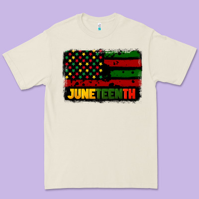 Juneteenth American Flag Premium Tee Designed By Cowgirlartshop