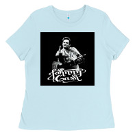 Baby Blue Johnny Cash Music Ladies Tee - artisFamous