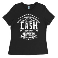 Black Johnny Cash Music Ladies Tee - artisFamous
