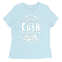 Baby Blue Johnny Cash Music Ladies Tee - artisFamous