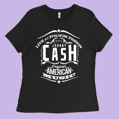 Johnny Cash Music Ladies Tee Designed By Artisfamous