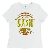 White Johnny Cash Music Ladies Tee - artisFamous