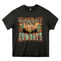 Asphalt Raising hell with the hippies and the cowboys Heavy Core Tee - HowdyJamesFarm