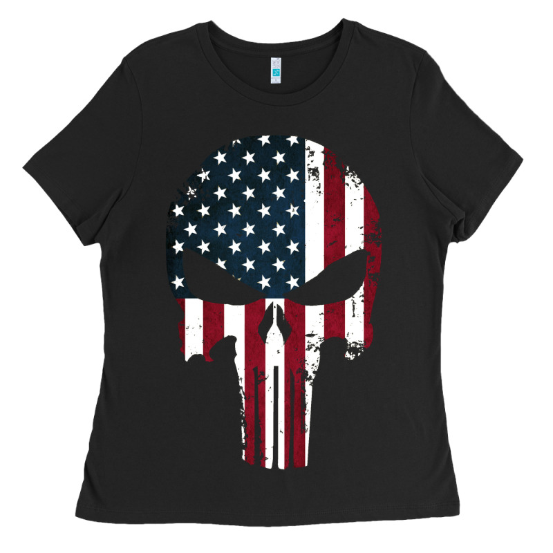 The Punisher American Flag Ladies Tee by artisFamous | Teevron