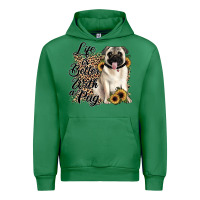 Emerald life is better with a pug Urban Hoodie - JahusDesignShop