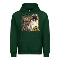Forest Green life is better with a pug Urban Hoodie - JahusDesignShop