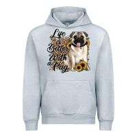 Heather Grey life is better with a pug Urban Hoodie - JahusDesignShop