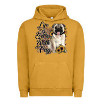 Pigment Peanut Butter life is better with a pug Urban Hoodie - JahusDesignShop
