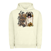 Pigment Pistachio life is better with a pug Urban Hoodie - JahusDesignShop