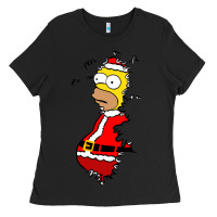 Black Homer Claus Christmas Ladies Tee - artisFamous