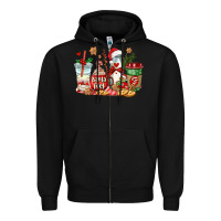 Black santa fuel coffee cups Zipper Hoodie - AdoDesignShop