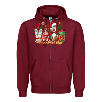 Burgundy santa fuel coffee cups Zipper Hoodie - AdoDesignShop