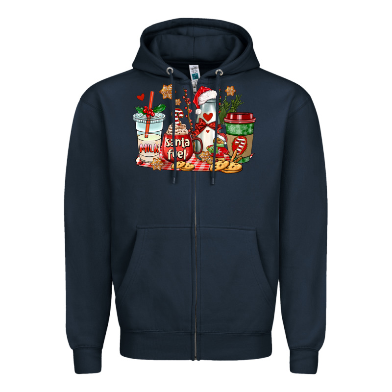 Santa Fuel Coffee Cups Zipper Hoodie by AdoDesignShop | Teevron