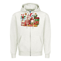 Oatmeal Heather santa fuel coffee cups Zipper Hoodie - AdoDesignShop